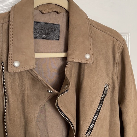 Beige Allsaints Leather Jacket - Picture 2 of 4